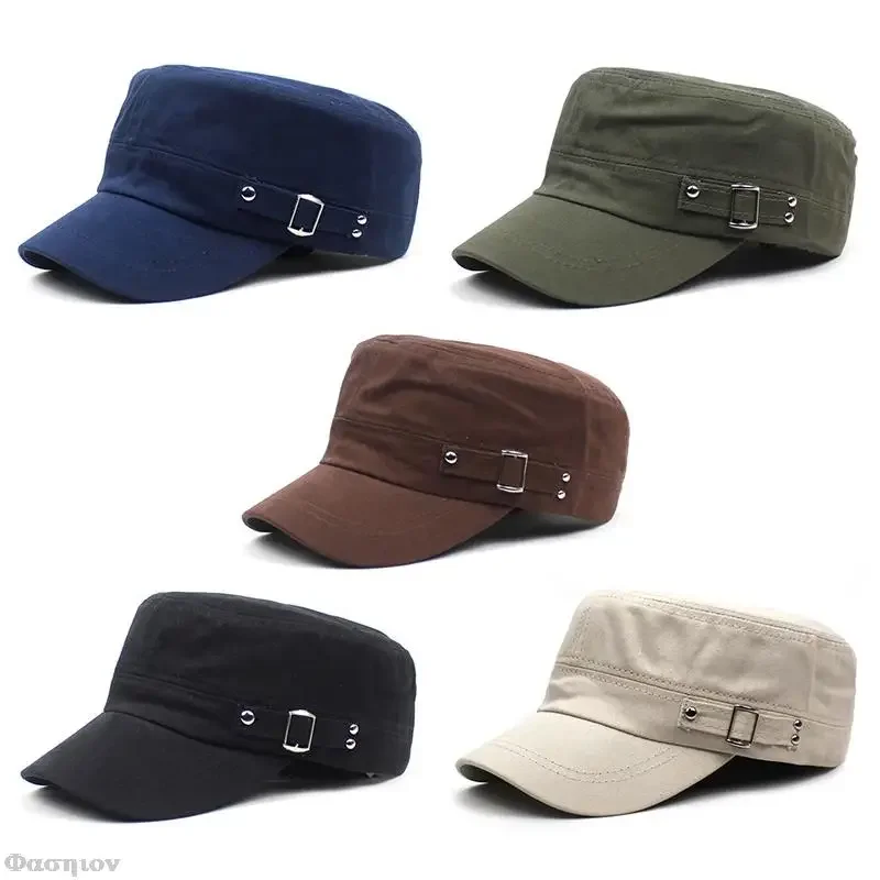 Snapback Hat Flat - Topi tentara Pria Wanita, warna murni