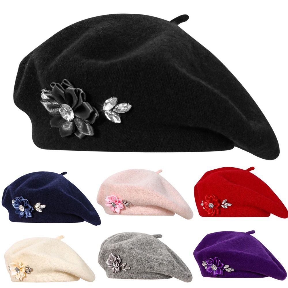 Topi Baret Rajutan Wol Lembut  - Beret French Wool ulasan dan harga