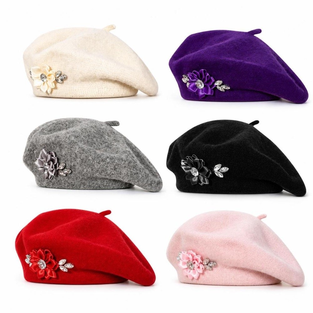 Topi Baret Rajutan Wol Lembut  - Beret French Wool ulasan dan harga